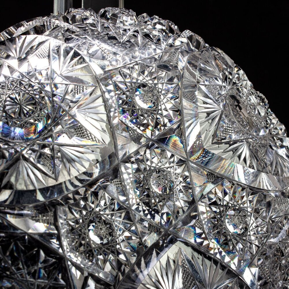 AMERICA Brilliant Crystal Nappy Bowl | Beautiful Intricate Pattern | Excellent - Picture 4 of 9